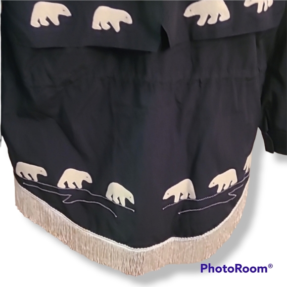 Northern Transition Black Polar Bear Fringe Jacket - Picture 10 of 11